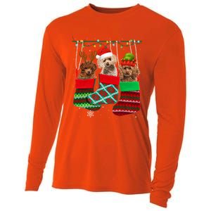 Dog Poodle Christmas Socks Funny Xmas Pajama Pet Puppy Gift Cooling Performance Long Sleeve Crew