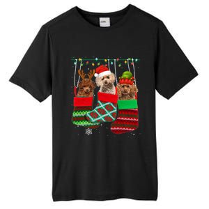 Dog Poodle Christmas Socks Funny Xmas Pajama Pet Puppy Gift Tall Fusion ChromaSoft Performance T-Shirt