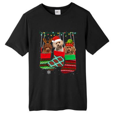 Dog Poodle Christmas Socks Funny Xmas Pajama Pet Puppy Gift Tall Fusion ChromaSoft Performance T-Shirt