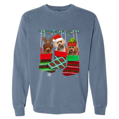 Dog Poodle Christmas Socks Funny Xmas Pajama Pet Puppy Gift Garment-Dyed Sweatshirt