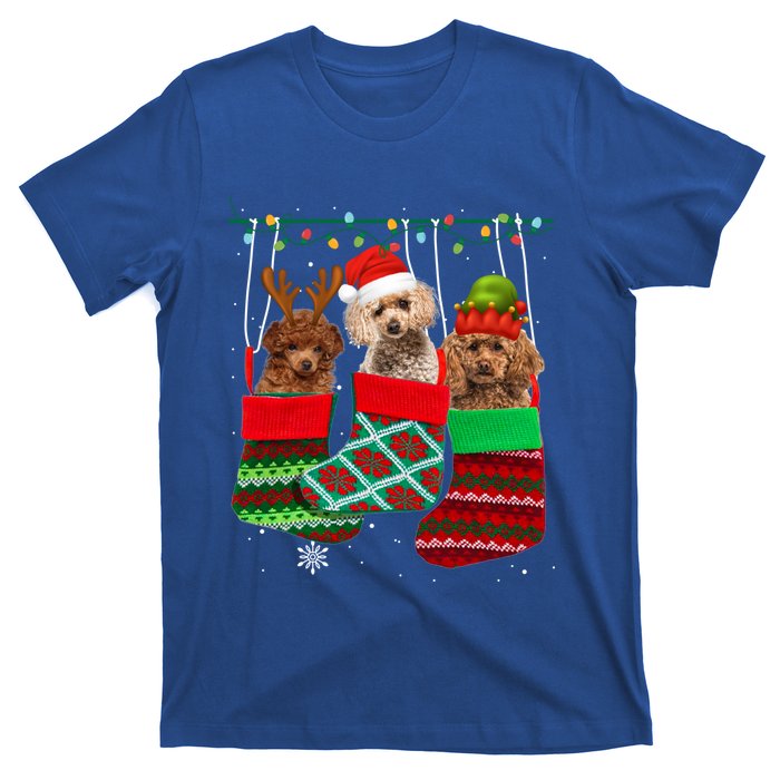 Dog Poodle Christmas Socks Funny Xmas Pajama Pet Puppy Gift T-Shirt