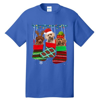 Dog Poodle Christmas Socks Funny Xmas Pajama Pet Puppy Gift Tall T-Shirt