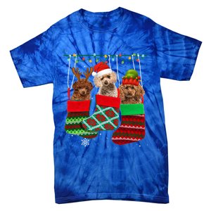 Dog Poodle Christmas Socks Funny Xmas Pajama Pet Puppy Gift Tie-Dye T-Shirt