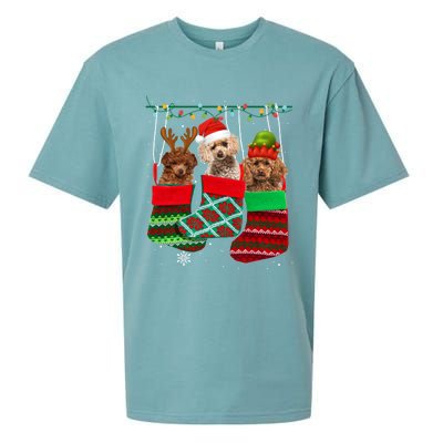 Dog Poodle Christmas Socks Funny Xmas Pajama Pet Puppy Gift Sueded Cloud Jersey T-Shirt