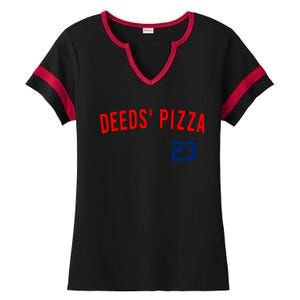 Deeds Pizza Ladies Halftime Notch Neck Tee