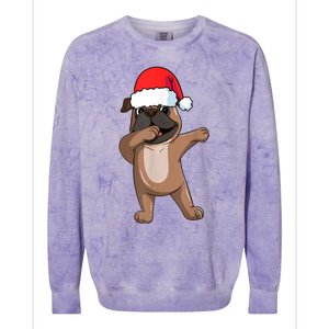 Dabbing Puggle Dog Hat Christmas Dab Dance Cute Dog Funny Gift Colorblast Crewneck Sweatshirt