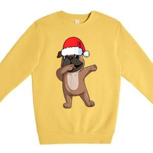 Dabbing Puggle Dog Hat Christmas Dab Dance Cute Dog Funny Gift Premium Crewneck Sweatshirt