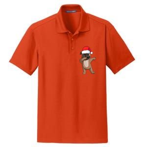 Dabbing Puggle Dog Hat Christmas Dab Dance Cute Dog Funny Gift Dry Zone Grid Polo