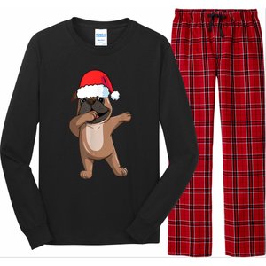 Dabbing Puggle Dog Hat Christmas Dab Dance Cute Dog Funny Gift Long Sleeve Pajama Set