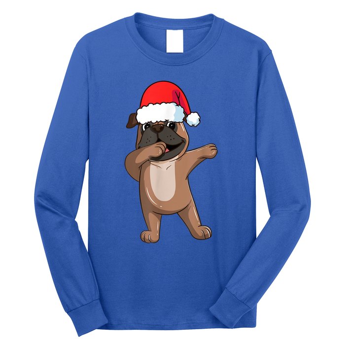 Dabbing Puggle Dog Hat Christmas Dab Dance Cute Dog Funny Gift Long Sleeve Shirt