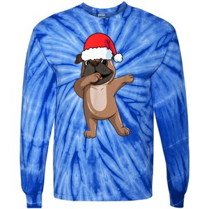 Dabbing Puggle Dog Hat Christmas Dab Dance Cute Dog Funny Gift Tie-Dye Long Sleeve Shirt