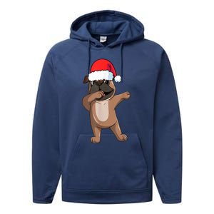 Dabbing Puggle Dog Hat Christmas Dab Dance Cute Dog Funny Gift Performance Fleece Hoodie