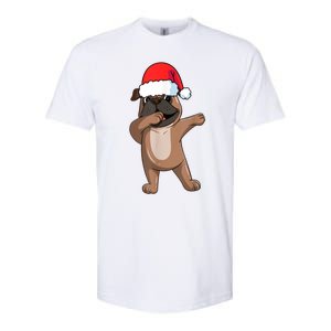 Dabbing Puggle Dog Hat Christmas Dab Dance Cute Dog Funny Gift Softstyle CVC T-Shirt