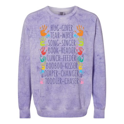 Daycare Provider Daycare Teacher Childcare Provider Colorblast Crewneck Sweatshirt