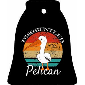 Disgruntled Pelican Ceramic Bell Ornament