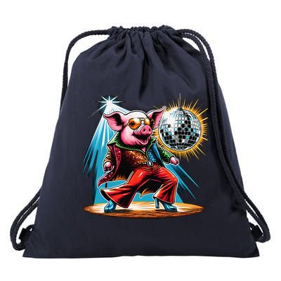 Dancer Pig Dancing Disco Drawstring Bag