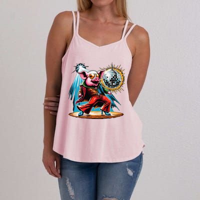 Dancer Pig Dancing Disco Women's Strappy Tank