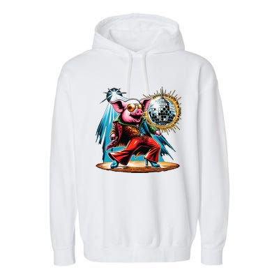 Dancer Pig Dancing Disco Garment-Dyed Fleece Hoodie