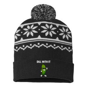 Dill Pickle Design For Cucumber Pickle Lover USA-Made Snowflake Beanie