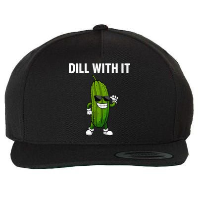 Dill Pickle Design For Cucumber Pickle Lover Wool Snapback Cap