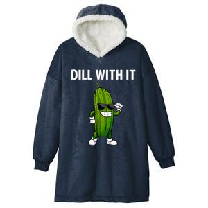 Dill Pickle Design For Cucumber Pickle Lover Hooded Wearable Blanket