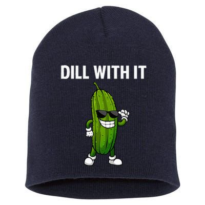 Dill Pickle Design For Cucumber Pickle Lover Short Acrylic Beanie