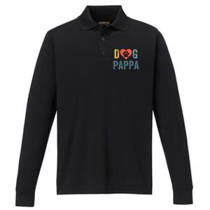 Dog Pappa Dog Parent Happy FatherS Day Dog Lover Dog Pappa Loving Pappa Performance Long Sleeve Polo