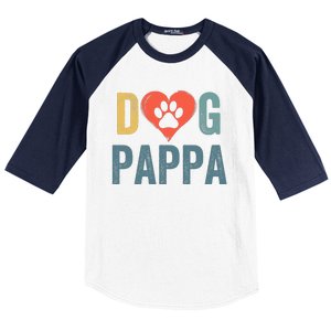 Dog Pappa Dog Parent Happy FatherS Day Dog Lover Dog Pappa Loving Pappa Baseball Sleeve Shirt