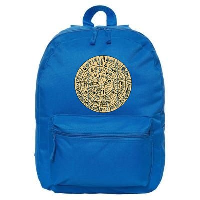 Distressed Phaistos Disk From Minoan Crete 16 in Basic Backpack