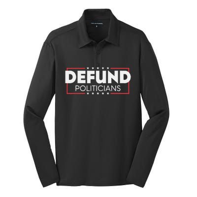 Defund Politicians Silk Touch Performance Long Sleeve Polo