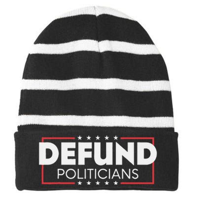 Defund Politicians Striped Beanie with Solid Band