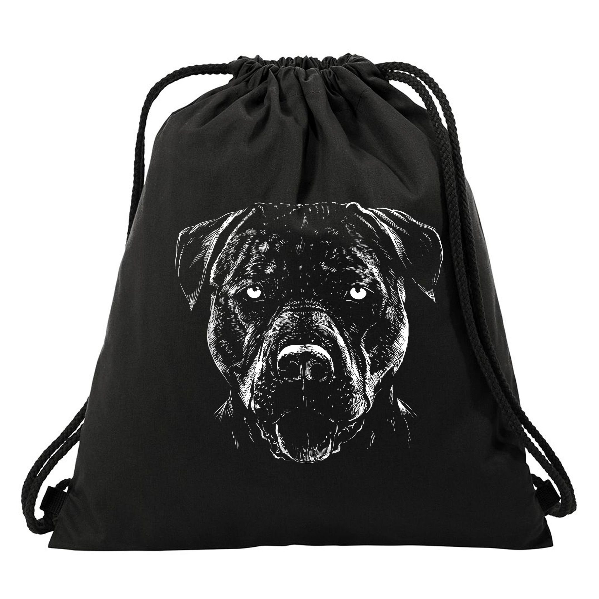 Detailed Pitbull Dog Drawstring Bag