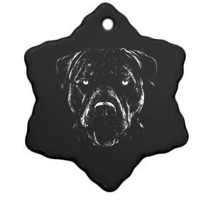 Detailed Pitbull Dog Ceramic Star Ornament