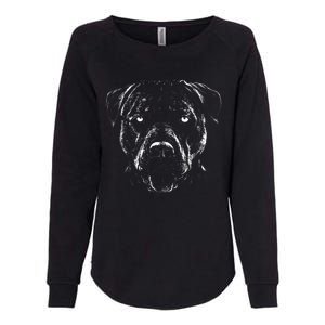 Detailed Pitbull Dog Womens California Wash Sweatshirt