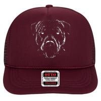 Detailed Pitbull Dog High Crown Mesh Back Trucker Hat