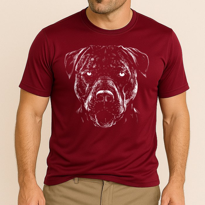 Detailed Pitbull Dog Cooling Performance Crew T-Shirt