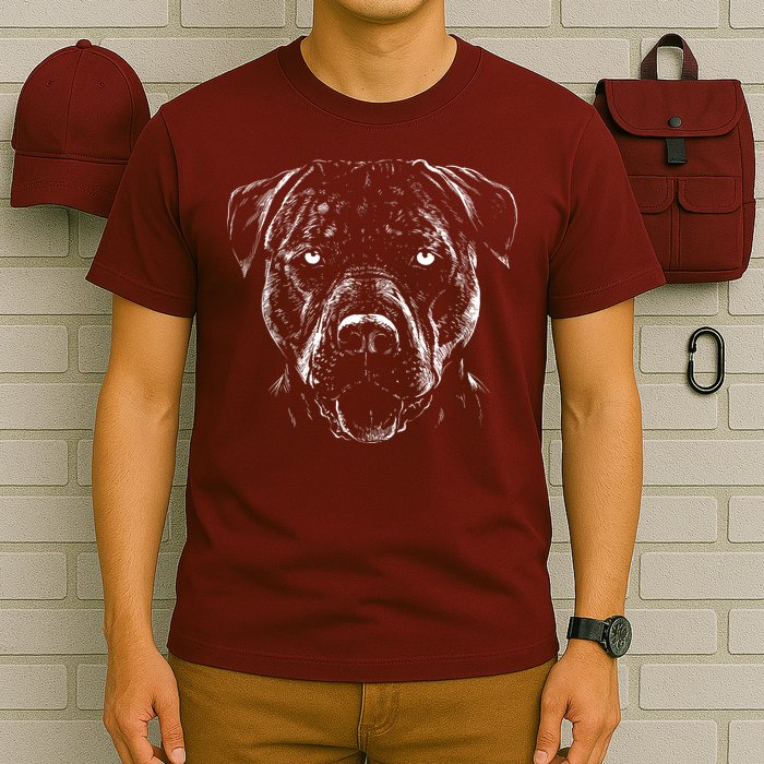 Detailed Pitbull Dog T-Shirt