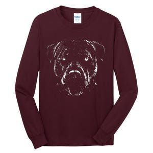 Detailed Pitbull Dog Tall Long Sleeve T-Shirt