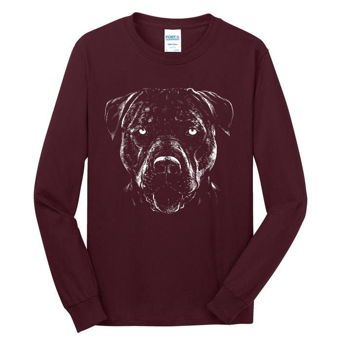 Detailed Pitbull Dog Tall Long Sleeve T-Shirt