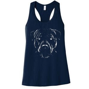 Detailed Pitbull Dog Women's Racerback Tank