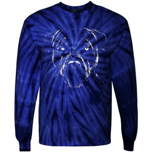 Detailed Pitbull Dog Tie-Dye Long Sleeve Shirt