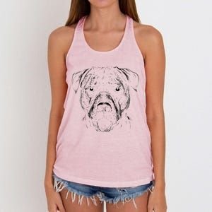 Detailed Pitbull Dog Women's Knotted Racerback Tank