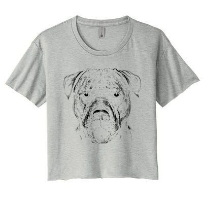 Detailed Pitbull Dog Women's Crop Top Tee