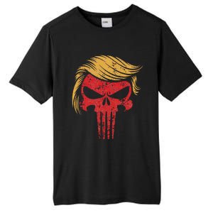 Distressed President Donald Trump Iconic Hair Red Wave Skull Tall Fusion ChromaSoft Performance T-Shirt