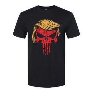 Distressed President Donald Trump Iconic Hair Red Wave Skull Softstyle CVC T-Shirt