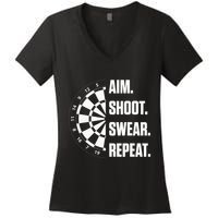 Darts Problems Dartboard Fun Hobby Dart Player Women's V-Neck T-Shirt