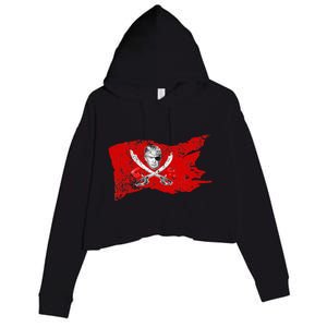 Dread Pirate Donald Trump Pirate 2024 Presidential Flag Crop Fleece Hoodie