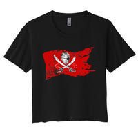 Dread Pirate Donald Trump Pirate 2024 Presidential Flag Women's Crop Top Tee