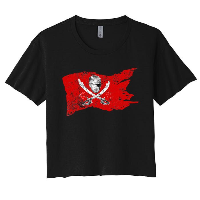 Dread Pirate Donald Trump Pirate 2024 Presidential Flag Women's Crop Top Tee