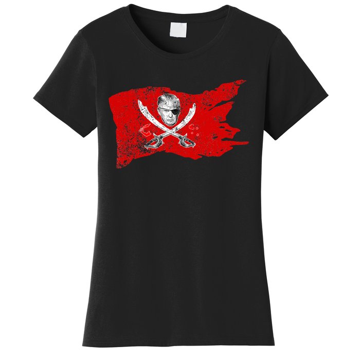 Dread Pirate Donald Trump Pirate 2024 Presidential Flag Women's T-Shirt